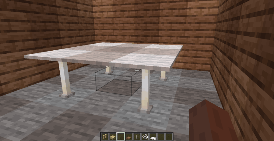 красивый стол из стержней в майнкрафт