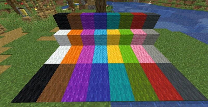 красочные яркие ковры в майнкрафт