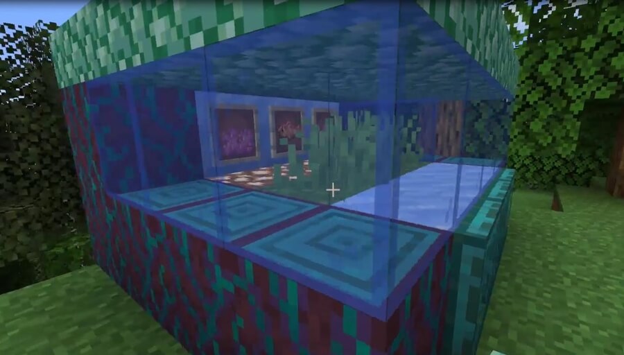 красивый аквариум дома в майнкрафт